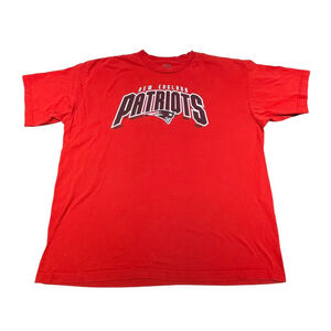 New England Patriots Men’s Reebok Red Short Sleeve Team Logo TShirt Size XL EUC